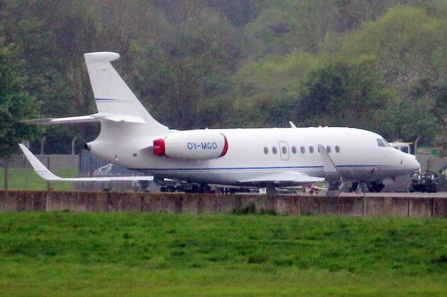 Dassault Falcon 2000 (OY-MGO) - Air Alsie Falcon 2000LX parked on the ramp on an overnight stay on 5-May-23, returning to EKCH next day as MMD6247.