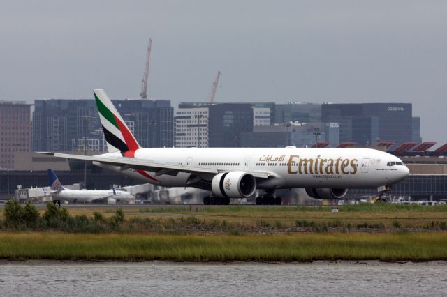 BOEING 777-300ER (A6-ECM) - Emirates first arrival back to BOS since the COVID19 on 8/15/20. 