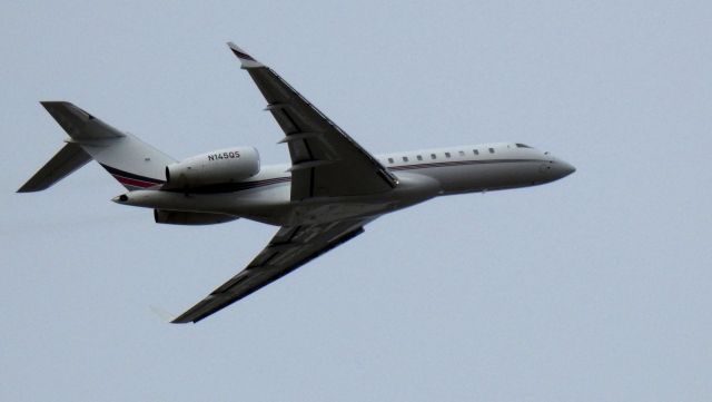 IAI Gulfstream G200 (N145QS) - Shortly after departure is this 2014 Bombardier Global Express 6000 in the WInter of 2020.