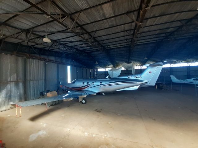 Pilatus PC-12 (VH-WJA) - PC12NG VH-WJA in the hangar