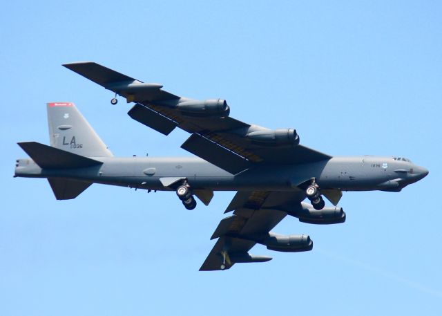 Boeing B-52 Stratofortress (61-0036) - At Barksdale Air Force Base. Have shot a photo that is almost identical to this one. Besides the weapons pods not being on in this photo, can you find what has been removed from the aircraft?