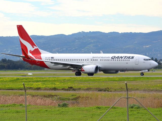 Boeing 737-800 (VH-VZP) - On taxi-way heading for take-off on runway 05. Thursday 12th July 2012.