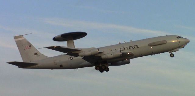 Boeing JE-3 Sentry (73-1675) - A Boeing E-3 Sentry takes off from Gander International.