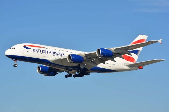 Airbus A380-800 (G-XLEE) - British Airways Airbus A380-841 G-XLEE first flew as F-WWAS on October 9, 2013. Its construction number is 148. It was delivered to British Airways on March 6, 2014. 