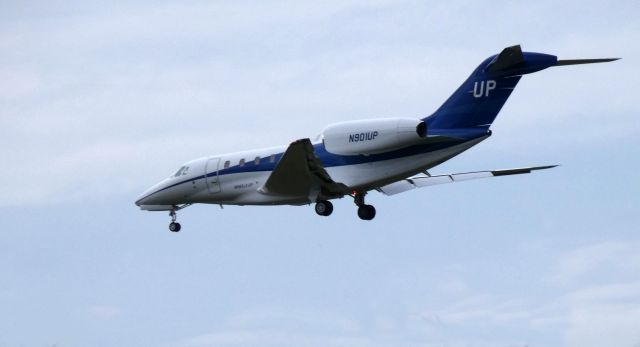 Cessna Citation X (N901UP) - On final is this 2000 Cessna Citation X in the Autumn of 2019. Whose UP for a flight?