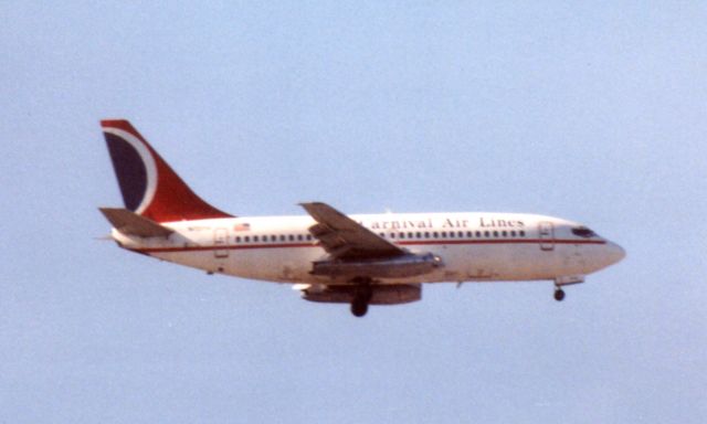 Boeing 737-200 (N73TH) - Carnival B737-200 landing at Boston Logan in 1996. One of the many charters that used to operate out of BOS in the 1990s 