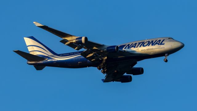 Boeing 747-400 (N919CA) - Gear down and descending for landing at the Yokota AB