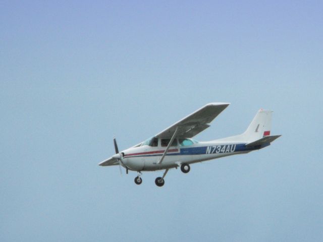 Cessna Skyhawk (N734AU) - This Skyhawk is shown here on final in the Summer of 2013.