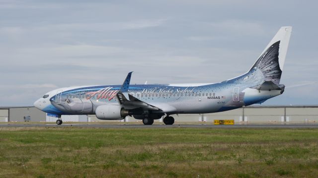 Boeing 737-800 (N559AS) - Salmon-Thirty-Salmon II / ASA9802 during its take-off roll on Rwy 34L for a flight to KSEA on 7/1/16. (ln 2026 / cn 35178). The aircraft was at ATS for maintenance.