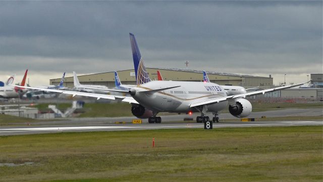 Boeing 787-8 (N45905) - BOE289 makes its takeoff roll on runway 16R for a flight test on 12/6/12. (LN:55 c/n 34825).