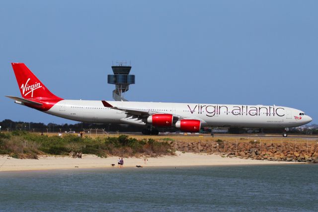 Airbus A340-600 (G-VEIL) - The new livery for Virgin Atlantic looks great with the larger titles and metallic red paint.