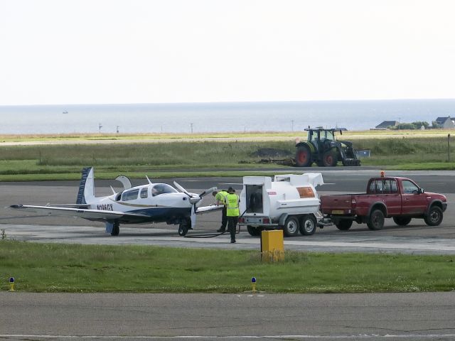 Mooney M-20 (N196GX) - At Wick, a typical departure point for Atlantic crossings. 22 July 2015.