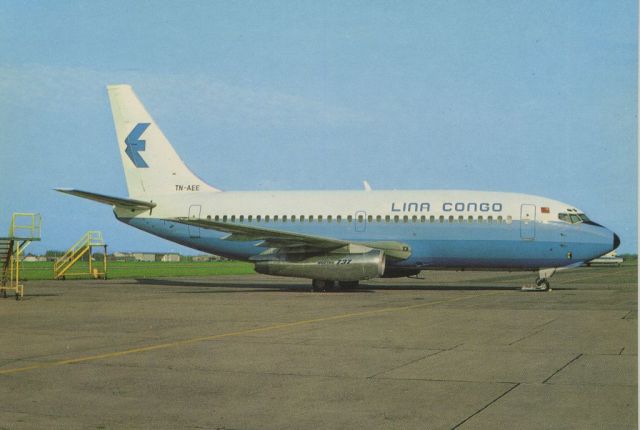 Boeing 737-200 (TN-AEE) - scanned from postcardbr /lina congo