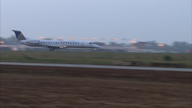 Embraer ERJ-145 (N13979) - Alls a-blur as Express Jet (BTA)2230 bound for Houston Bush International (KIAH) streaks down Runway 27 at Blue Grass Airport (KLEX)....