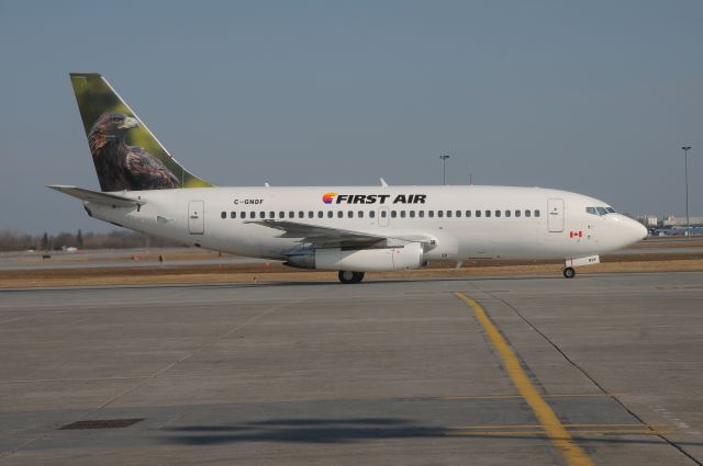 C-GNDF — - Sitting in Pierre elliot trudeau and saw this 737 ...love the tail art ..this flight headed to Kuujjuak..