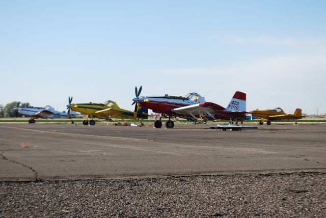 — — -  Crop Dusters parked at the Burly Idaho Airport