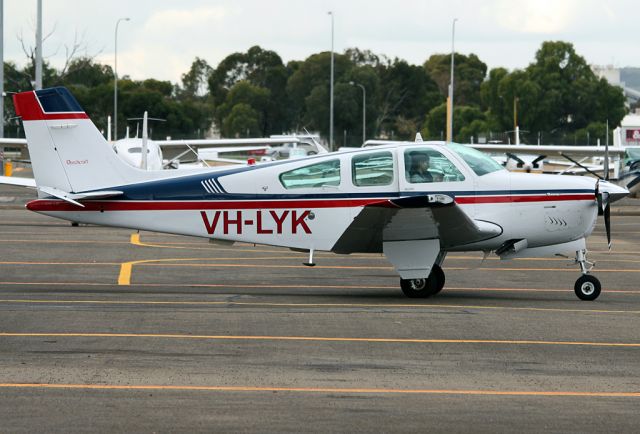 Beechcraft Bonanza (36) (VH-LYK) - BEECH F33A BONANZA - REG VH-LYK (CN CE-1471) - PARAFIELD AIRPORT ADELAIDE SA. AUSTRALIA - YPPF (16/7/2015)550D CANON CAMERA 300MM CANON LENSE