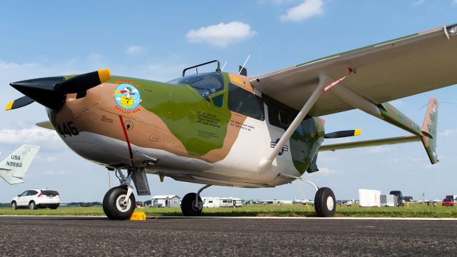 Cessna Super Skymaster (N446TF) - Vietnam Vet O-2B "Snoopy 7" at the 2021 Sun 'N Fun Aerospace Expo.