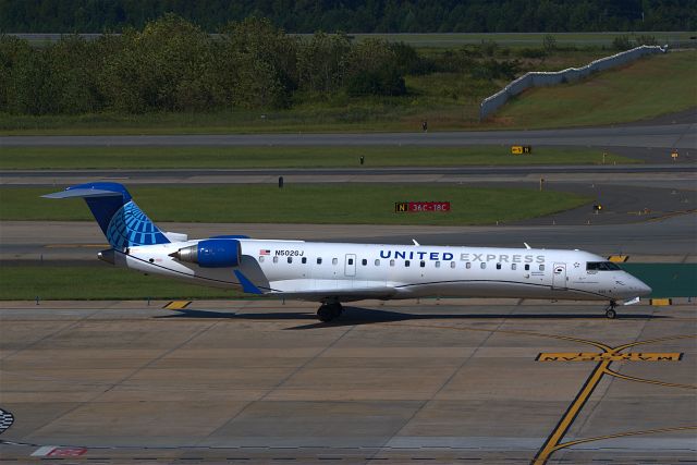 N502GJ — - United Express from EWR arrived at CLT