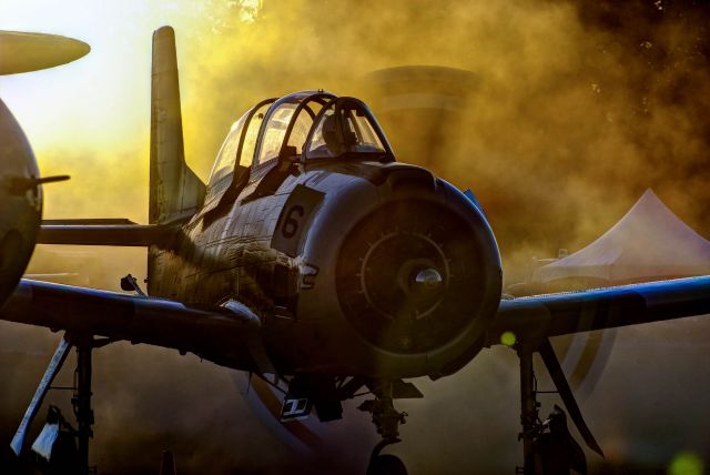 North American Trojan (N187GH) - A T-28 Trojan owned by Dan Serrato kicks up dust and dirt as it pulls into a grass parking spot at the Augusta, Georgia airport for the 2011 Boshears Airshow.