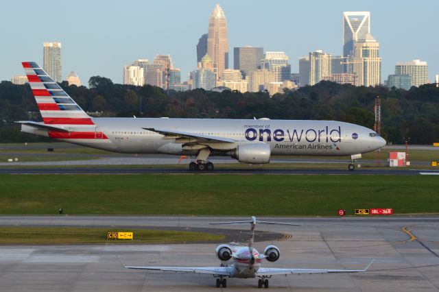 Boeing 777-200 (N791AN) - Take-off roll on 18L at KCLT - 10/21/20