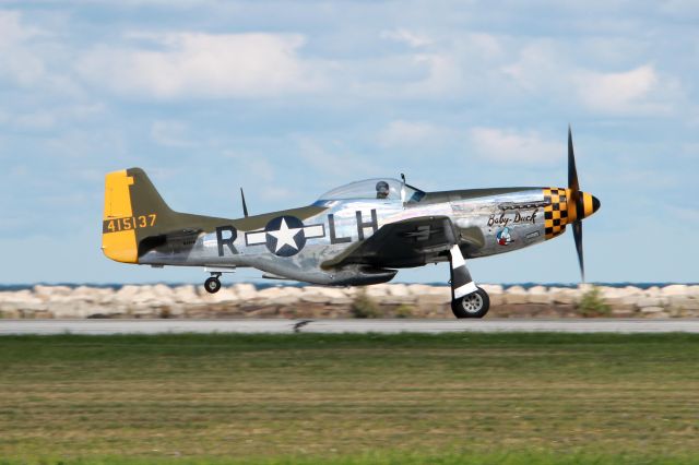 North American P-51 Mustang (N251PW) - A North American P-51D Mustang "Baby Duck", N251PW/415137, cn 44-72086, taking off from RWY 6L for a rehearsal before the Cleveland National Air Show on 2 Sept 2016.