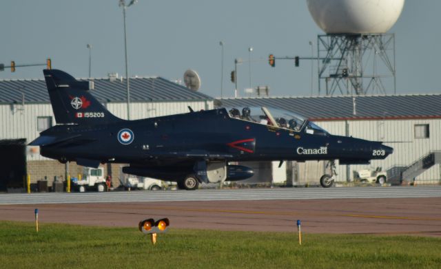 15-5203 — - Canadian Air Force CT-155 Hawk departing on Runway 21 in Sioux Falls SD