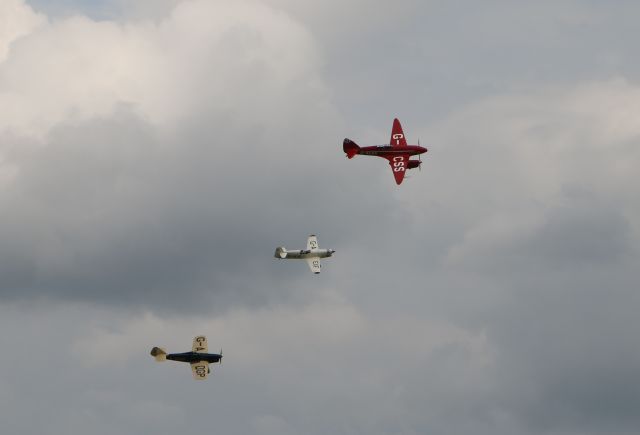 De Havilland DH-88 Comet Replica (G-ACSS) - Comet, Percival Mew Gull and Mile M2L Hawk Speed Six at Shuttleworth Flying Festival of Britain June 6th 2021