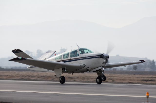 Beechcraft 35 Bonanza (N777TL) - Perfect takeoff at Hollister, CA (KCVH) on Dec. 31st, 2017