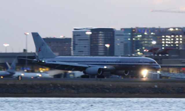 Boeing 757-200 (N642AA) - American titles removed on fuselage and faded AA titles on tail. Plane is being delivered to Icelandair. 