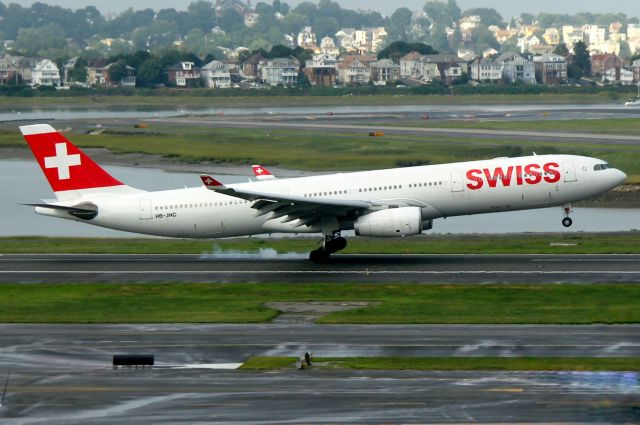 Airbus A330-300 (HB-JHC) - Swiss 54 November from Zurich touching down on 15R