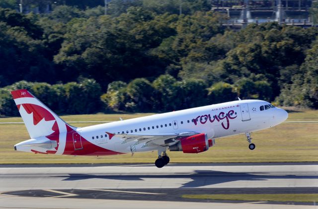 Airbus A319 (C-GBIJ) - Positive Rate. C-GBIJ in "Rouge" livery takeoff on RWY 1L at KTPA. 