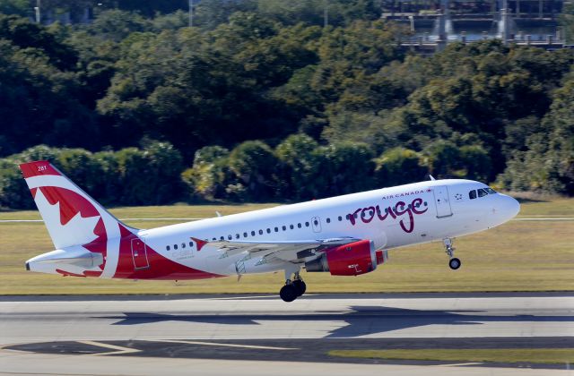 Airbus A319 (C-GBIJ) - Positive Rate. C-GBIJ in "Rouge" livery takeoff on RWY 1L at KTPA. 