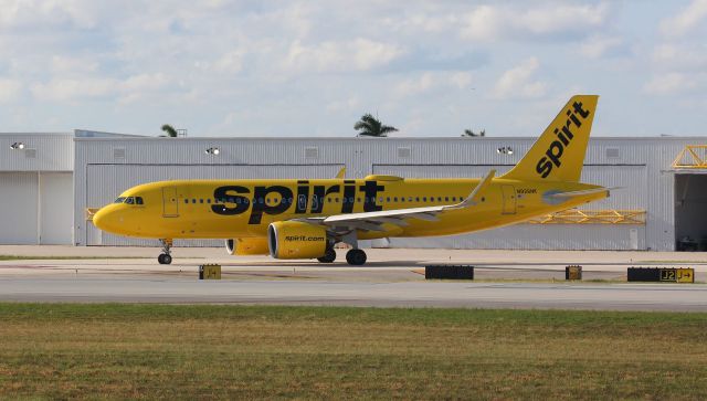 Airbus A320neo (N926NK) - Moving onto the runway at FLL on the early evening of the 2nd of September, 2022