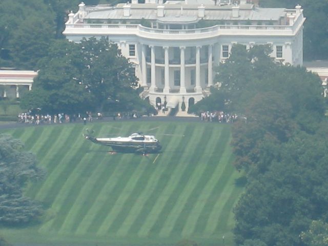 — — - Taken from the small window on top of the Washington Monument.