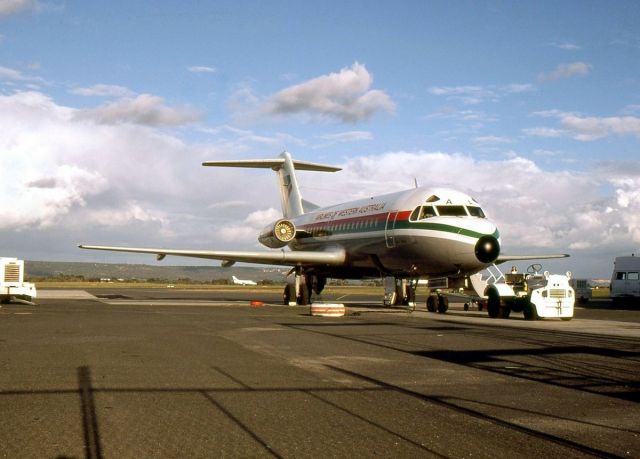 Fokker Fellowship (VH-FKA) - Fokker F28-1000 of Airlines of Western Australia VH-FKA at Perth Airport in May 1984