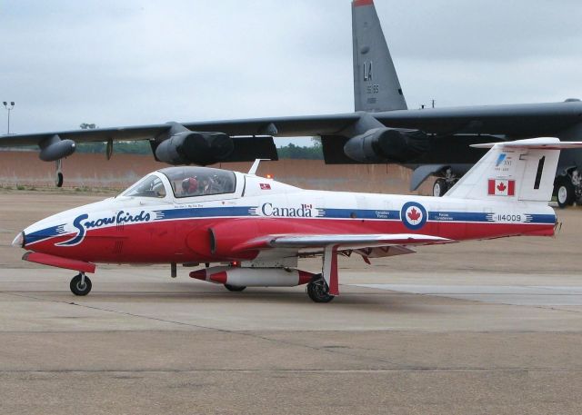 Canadair CL-41 Tutor (C114009) - Taxiing to the runway at Barksdale Air Force Base, Louisiana. Day 2 of the Defenders of Liberty Airshow 2009.