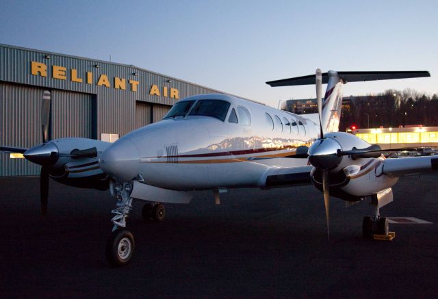 Beechcraft Super King Air 200 (N351CB) - Early morning at Reliant Airs ramp where you find the cheapest fuel at Danbury airport!