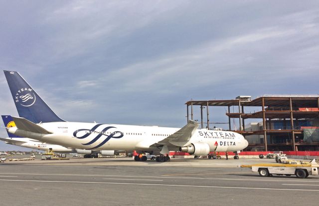 BOEING 767-400 (N844MH) - Delta Sky Team Special livery B767-400 . Ongoing construction to the Volpe IAB 