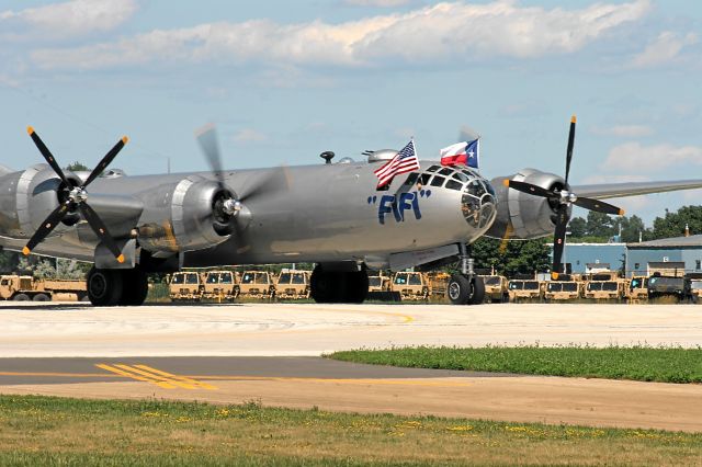 Boeing B-29 Superfortress (N529B) - CAF B-29 FIFI Taxis in to EAA Showcase Center July 26, 2011