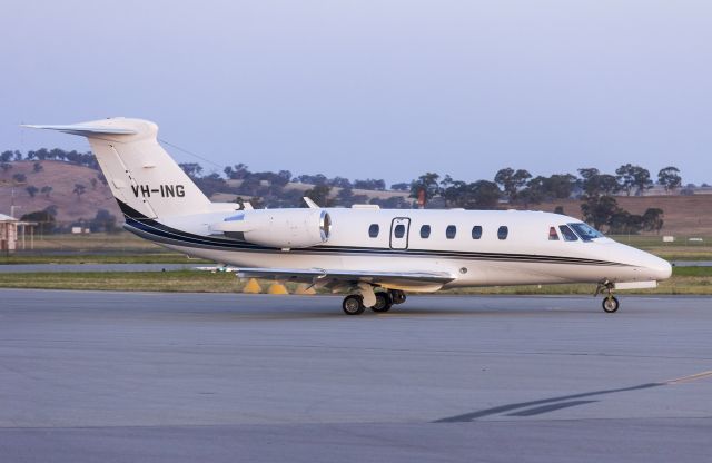 Cessna Citation III (VH-ING) - Flight Options (VH-ING) Cessna 650 Citation VII taxiing at Wagga Wagga Airport 