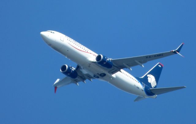 Boeing 737-800 (XA-AMN) - Shown here a few minutes from landing is an AeroMexico Boeing 737-800 in the Summer of 2016.