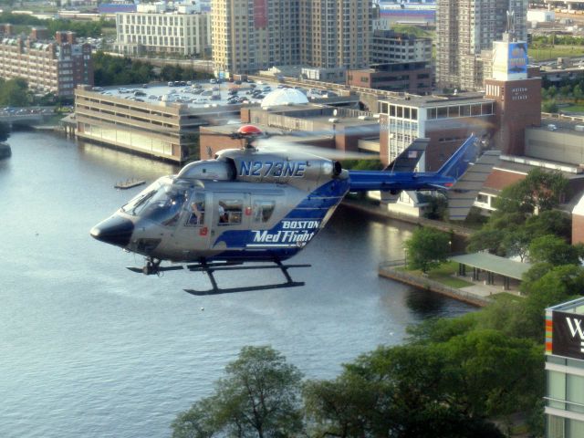 N273FE — - Boston Med Flight departing the helipad at Massachusetts General Hospital