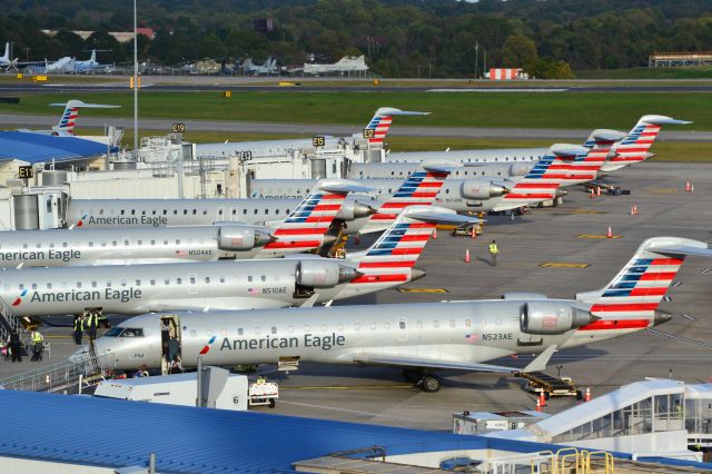 Canadair Regional Jet CRJ-700 (N523AE) - Concourse E at KCLT - 10/21/20