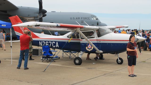 Cessna Skylane (N767CA) - Parked/on display in the spectators area during the 2018 Rhode Island Air National Guard Open House.