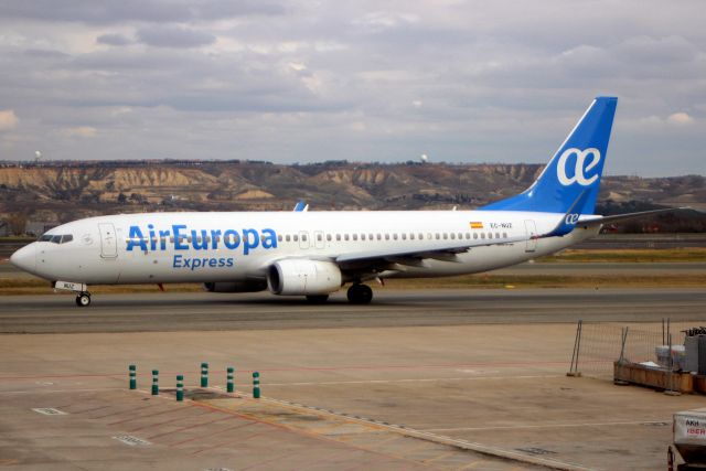 Boeing 737-800 (EC-NUZ) - Taxiing to depart rwy 36R on 10-Feb-25 operating flight AEA1083 to LIPZ.