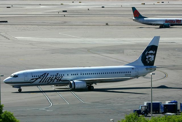 Boeing 737-900 (N317AS) - KLAS - Apr 15th, 2005 shows An Alaska Airlines 737-9 arriving at Las Vegas from Seattle.