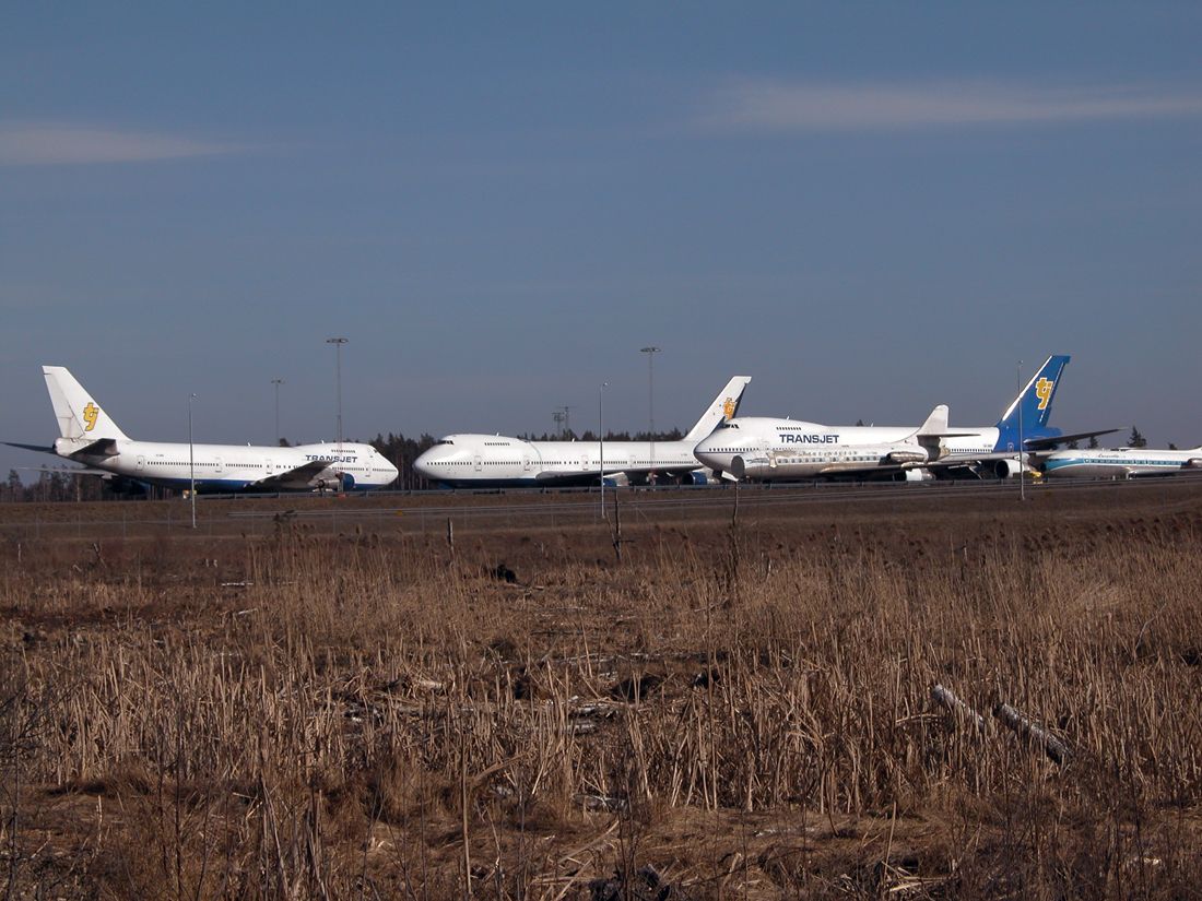 Boeing 747-200 — - After the failure of Transjet, the 747s and MD80s was parked at ARN, here seen in 2003.