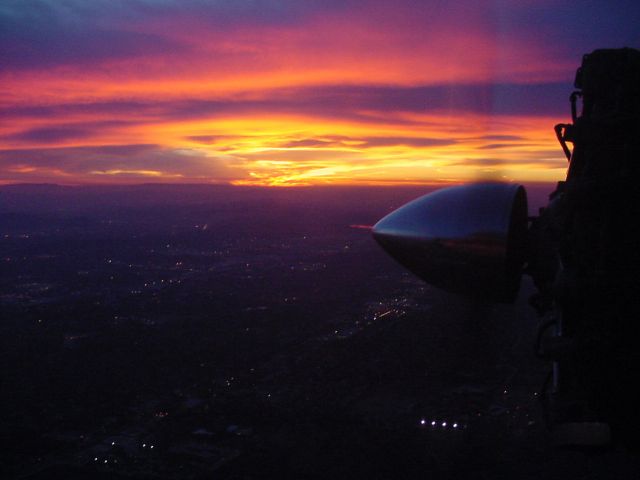 N750RW — - Sunset from inside the Tri Motor Ford.