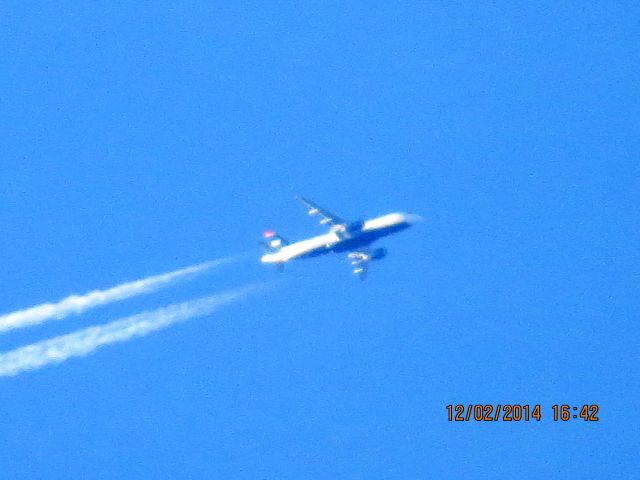 Airbus A320 (N679AW) - US Airways flight 507 from PHX to BOS over Southeastern Kansas at 35,000 feet.